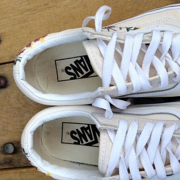 Vans Old Skool Floral Embroidery Chunky Platform Shoes Size 5.5 - Picture 5 of 10